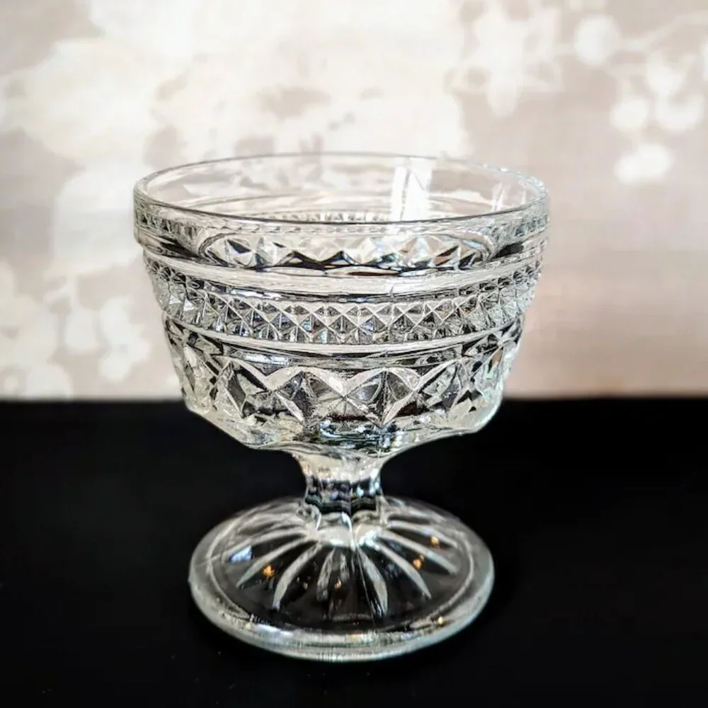 Lot of 5 Anchor Hocking Wexford Pattern Vintage Sherbet Dessert Pedestal Dish